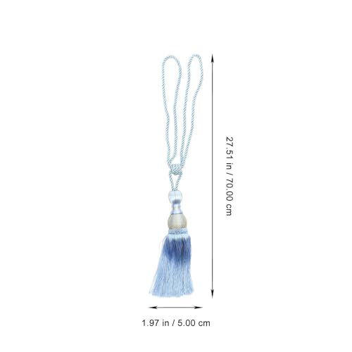 Borlas para cortina azul lavables accesorios de pasamanería resistentes 3