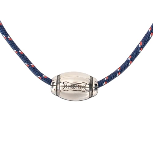 Ernestine - Collier Rugby acier inoxydable - Colliers hommes fans de sport - pendentif forme ballon de rugby - cadeau fête des pères - idée cadeaux papa et...