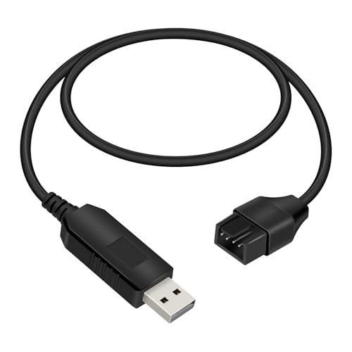 GELRHONR Câble Adaptateur USB Vers Ventilateur PC PWM 4 Broches, Convertisseur Élévateur 5 V À 12 V, Pleine Vitesse,Connecteur D'alimentation Inclus Pour...