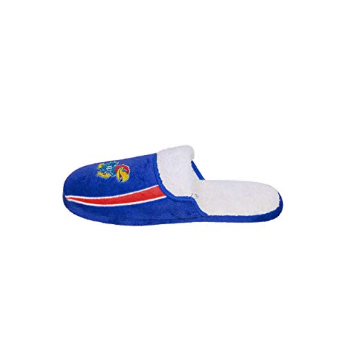 Image of FOCO mens NCAA College Team Logo Sherpa Moccasin Slippers