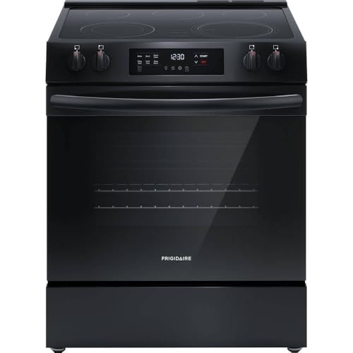 Image of Frigidaire FCFE3062AB 30" Electric Range with Steam Clean, Black, Even Baking Technology & Quick Boil Element