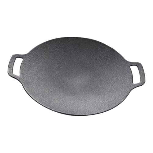 TOPBATHY Plancha Barbacoa de Hierro para Camping y Sartén Resistente para Asar Carne y Verduras Bandeja de Horno Práctica para Parrilla