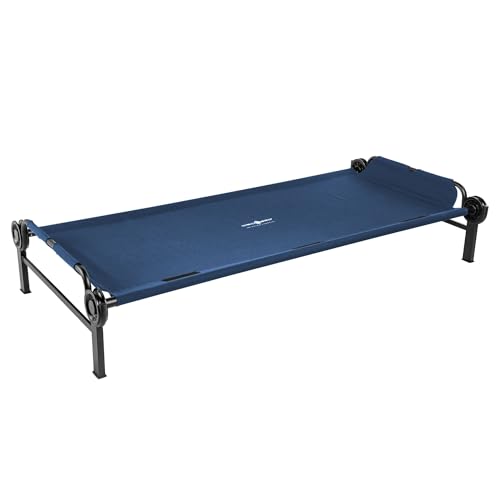 Disc-O-Bed XL Outdoor Modular 1 Person Single Camping Cot Portable Bed with 2 Height Options for Adults, Sleep Solution for Tents, Navy
