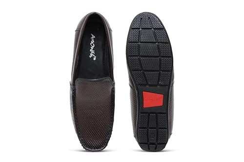 Image of ARAMISH Men's Leather Slip on Formal Shoes Moccasin Loafers for Men