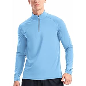 Zengjo 1/4 Zip Pullover Mens Running Shirt Long Sleeve