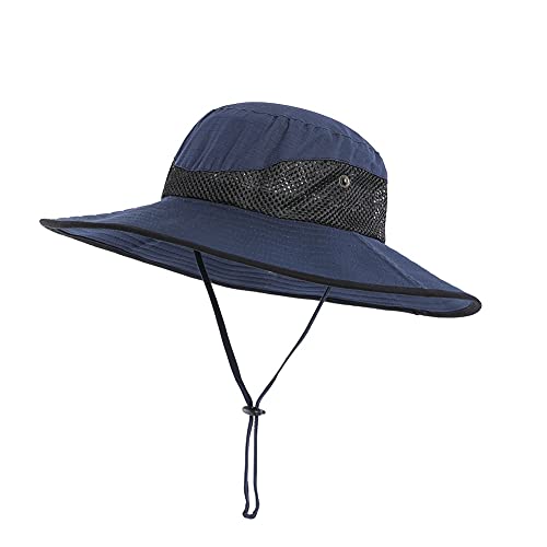 Bosixty Sonnenhüte für Männer atmungsaktiver Zunge Hut mit breiter Krempe im Freien Sonnenschutz Hut wasserdicht UPF 50+ Sonnenschutz Mesh Safari Sonnenhut, geeignet für Reisen und Angeln Cover