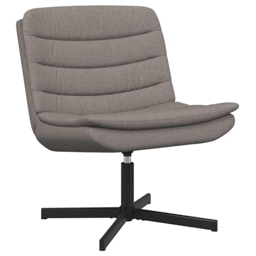 Teenpull Chaise pivotante taupe avec revêtement en tissu 63 x 75 x 76 cm, cadre en métal rembourré et pivotant, moderne pour salon, bureau, cuisine avec...