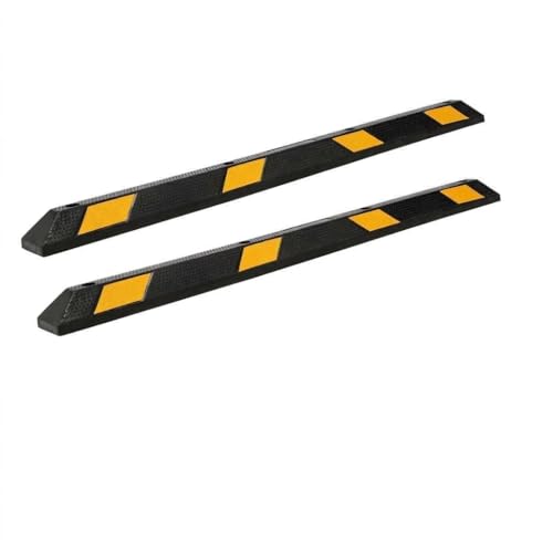 2PCS Rubber Parking Stopper for Driveway Garage 72 Heavy Duty Parking Curb Wheel Stop Bumper for Vehicles and Trucks Garage Floor Stop with Reflective Stripes