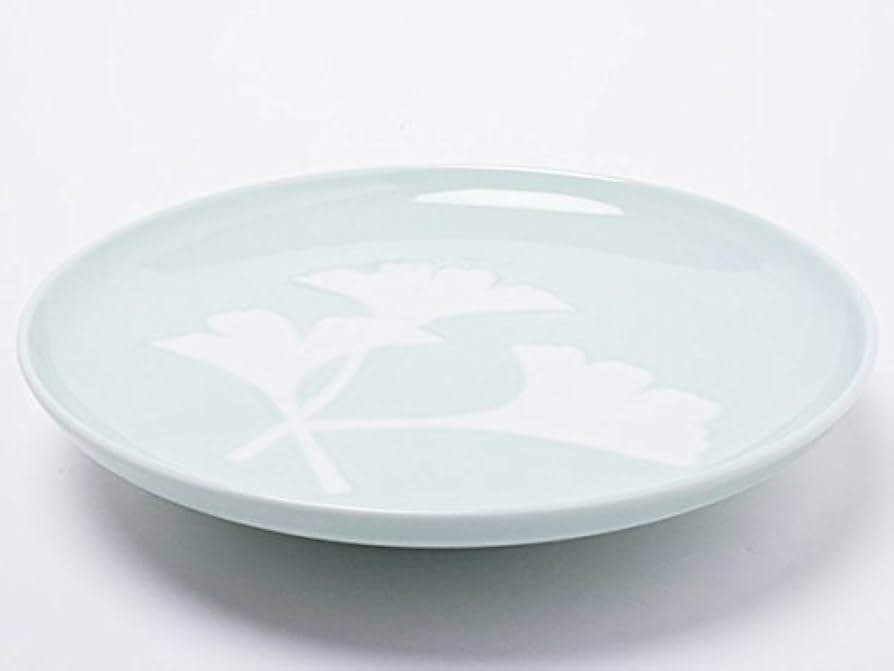 Amazon | 人間国宝 井上萬二窯元 青白磁公孫樹文皿 inouemanji-17