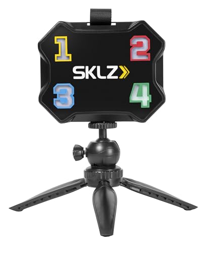 SKLZ Reaktions-Agility-Coach, Reaktionszeit verbessern, Athletische Intelligenz™, tragbares Trainingsgerät - Vier beleuchtete Zahlen, einstellbare Geschwindigkeiten, ideal für drinnen und draußen