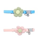 Taicols2 Pcs Colliers pour Chat avec Cloches, Collier Chat Anti Étranglement Réglable,Cpour Chatons Et Petits Chiens,Collier Chaton Cloches Chats Les Chiens avec Colliers