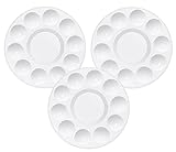PENTA ANGEL Art Paint Tray Palette 3Pcs 10 Well Plastic Round Paint Tray for Watercolor Painting(Round-3PCS)