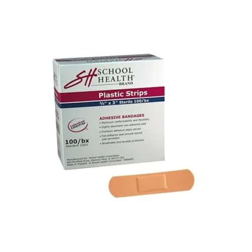 School Health - Adhesive Bandages, Comfortable Form-Fitting Protection & Wound Care for Cuts and Scrapes, Premium Adhesive Stays Secure with Movement, Plastic Bandages - 1