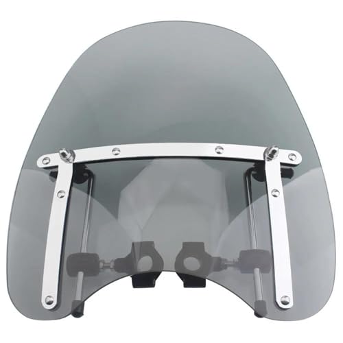 Pare-Brise Moto à Clipser Guidon 7/8 1 Pouce Bulle Réglable pour Moto Cruiser