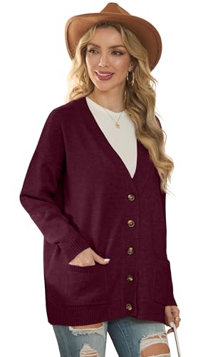 Image of GRECERELLE Women's 2025 Fall Cardigan Sweaters Oversized Open Front Button Knit Outwear Coats with Pockets