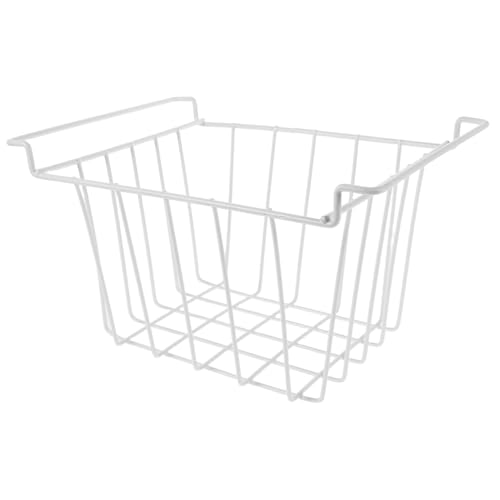 Angoily Cesta colgante para congelador contenedores organizadores para congeladores Cestas colgantes cestas de alambre para refrigerador cestas de alambre para congelador planchar blanco