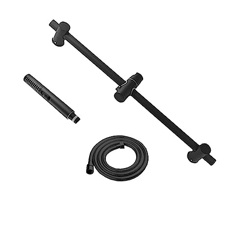 Ensemble de douche coulissant noir mat avec support de pommeau réglable