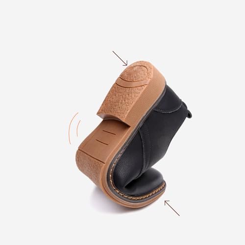 Men's Leather Lace-up Classic Oxfords Fashion Low-Top British Non-Slip Business Formal Shoes Vintage Round Toe Block Heels Comfort Dress Oxford Shoes3