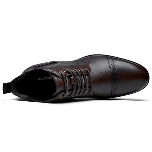 Image of ArcBrothers Men's Chelsea Boots, Relaxed Fit Roomy Toe Box Design, Premium Leather Slip-on Ankle Boots, All-Day Comfort