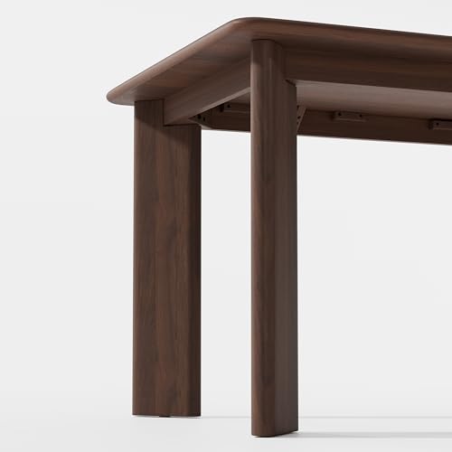 Image of Casaphoria 67 inch Farmhouse Dining Table for 6，Wood Rectangular Living Room Table, Modern Kitchen Table with Sturdy Base & Thickened Tabletop, Easy to Assembly & Clean, Walnut