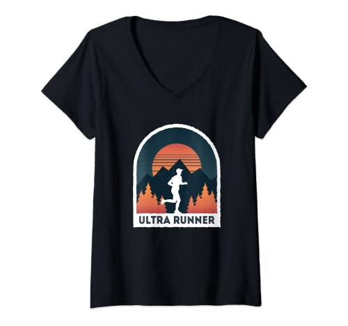 Mujer Ultra Runner - Estilo retro Vintage UltraMarathon Camiseta Cuello V