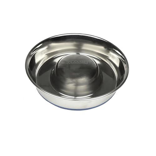 HUNTER Edelstahlersatznapf für Melamin-Napf, Trinknapf, Futternapf für Hunde und Katzen, 160 ml,silber 4 Caldex Classic Futternapf/Fressnapf, aus Edelstahl, mit Rutschfester Unterseite, für langsameres Fressen, Größe S, 19 cm