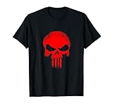 Marvel Punisher Distressed Red Skull Chest Logo T-Shirt