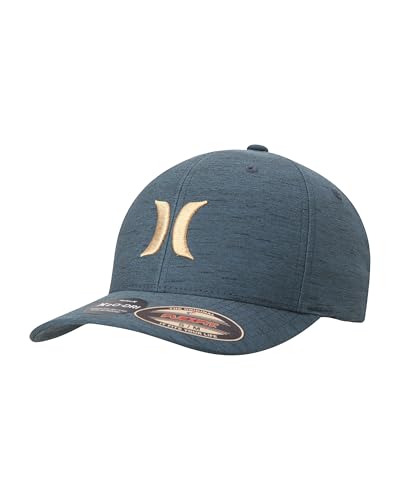 Image of Hurley Mens Baseball Cap - Moisture Wicking Curved Brim Flexfit Fitted Hats for Men with H2O-Dri Sweatband (Sizes: S-XL)
