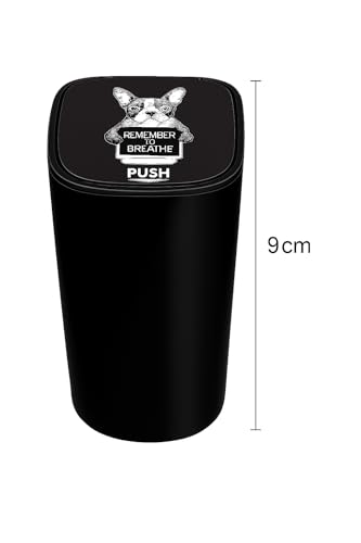 Image of Stash-Pro Car Ashtray with Lid for Car Cup Holder | LED Light | Smokeless Portable Ash Tray Bin with Push Cover | Black | 9cm