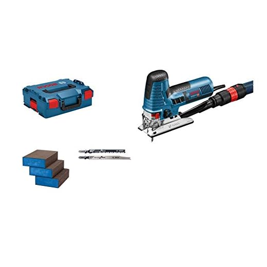 Bosch Professional Jigsaw GST 160 CE (800 watt, inkl. Sugadapter, lock, 3x sågblad, 3x svampar, i L-BOXX 136) - Amazon Edition