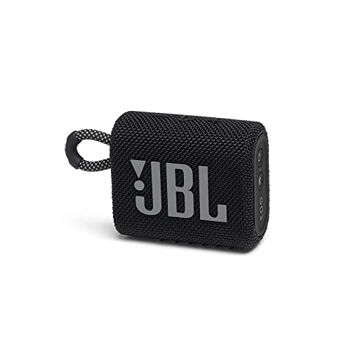 JBL GO 3 Wireless Bluetooth Portable Speaker with Integrated Loop for Travel with USB C Charging Cable, Black