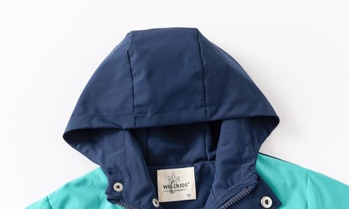 Meufam Toddler Boys Color Block Windbreaker Casual Outerwear Kids Lightweight Zip Hooded Jacket Baby Cute Dust Coat Jacket3