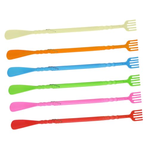 LIGIGWASH 6 piezas Calzador de Zapatos Multifuncional con Rascador de Espalda y Masajeador Diseño de Doble Punta Herramienta Práctica para Poner Calzado sin Agacharse Portátil y Resistente