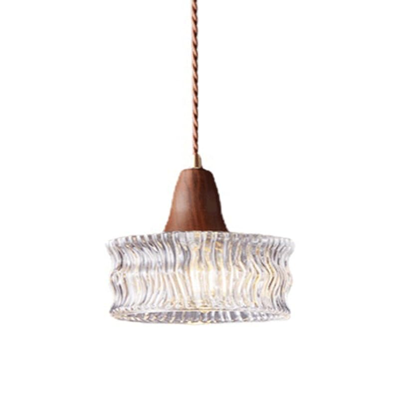 Suspension LED anti-éblouissement lustre en bois réglable pour table