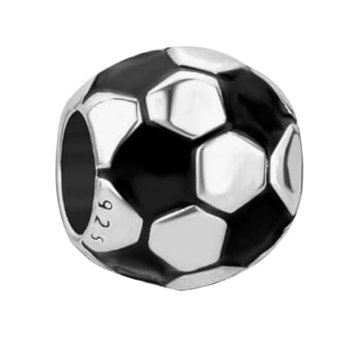 Charm fútbol de plata ley S925 para personalizar pulseras de seguidoras