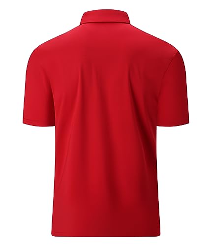 Alex Vando Mens Golf Shirt Moisture Wicking Quick-Dry Solid Short Sleeve Polo Shirts for Men