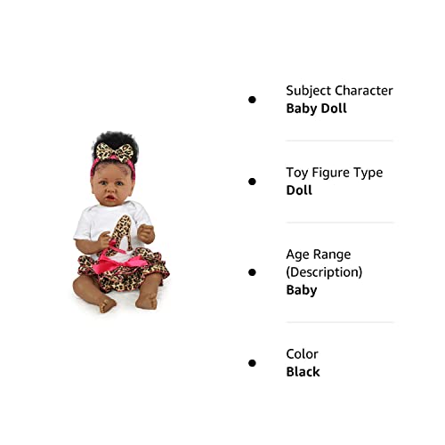 Zique Reborn Baby Doll African American, 20 Inch Realistic Black Reborn Baby Doll Girl #TOP6