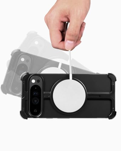 Coque antichoc pour Google Pixel 9 Pro noir avec support aimanté