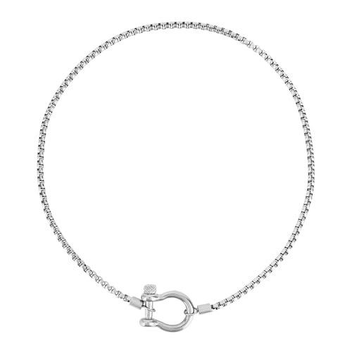 Collier acier inoxydable 46cm, femme/homme, argent