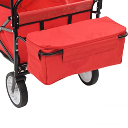 Carro de mano plegable de acero con toldo de alta resistencia rojo 6