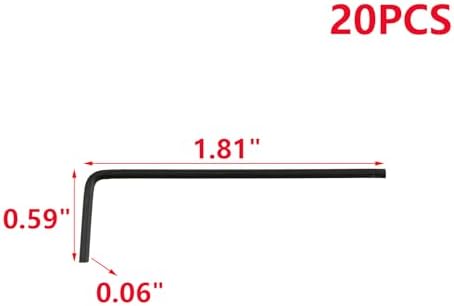 MY MIRONEY 1.5mm 미터법 육각 키 렌치 블랙 L자형 플랫 헤드 육각형 렌치 수리 도구 20개 팩 — 사진 2