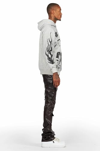 Men's Petrus PU Stacked Flare Leather Jean4