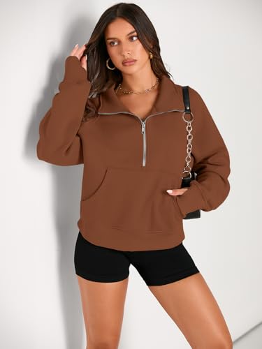 Image of AUTOMET Womens Sweatshirts Half Zip Cropped Pullover Fleece Quarter Zipper Hoodies 2026 Fall Fashion Outfits Clothes