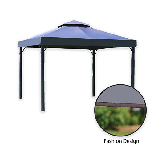 Sunshine Outdoor 9.5'X13' Replacement Gazebo Canopy Top For The Gazebo With Slot - Waterproof Canvas Gazebo -Gray(Canopy Top Only) #TOP2
