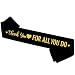 Black Thank You for All You Do Satin Sash with Gold Glitter Letters - Congratulations Graduates Background Be Thankful to The Teacher Doctor Staff Party Sash - Employee Appreciation Decor