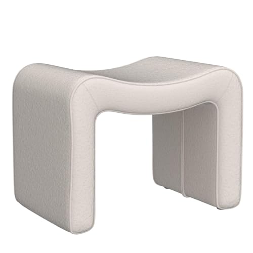 VANOMi Large Footstool Ottoman, Multi-Functional Modern Foot Stool, Sofa Footrest Extra Seating for Living Room, Entryway, Hallways and Bedrooms, Large, White