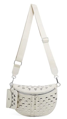 Image of 2 Pcs Checkered Crossbody Bags for Women Bum Bag Checkered Cross Body Sling Backpack Hobo Satchels Shoulder Wallet Purses