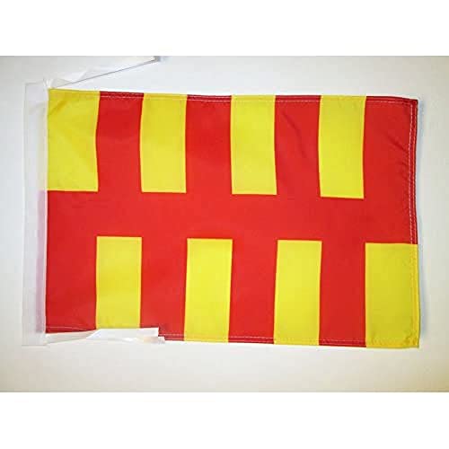 Az Flag Bandiera Contea Di Northumberland 45X30Cm - Bandierina County Of Northd. - Inghilterra 30 X 45 Cm Cordicelle