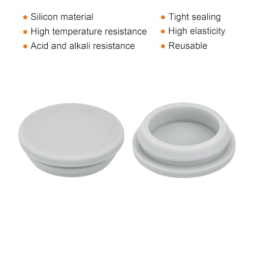 Image of MECCANIXITY 2pcs Silicone Snap in Locking Hole Plugs,29mm /1.1 Inch Mounting Diameter Narrow Groove Width 2.5mm Panel Seal Cover Round for Kitchen Bulkheads Waterproof Sealing Plugs Grey