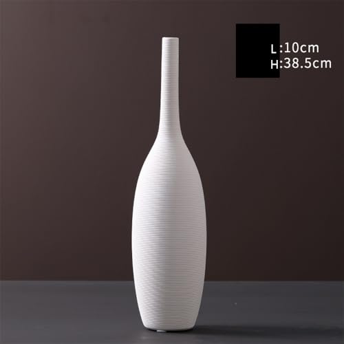 Vase à ouverture fine en céramique vintage pour décoration de table